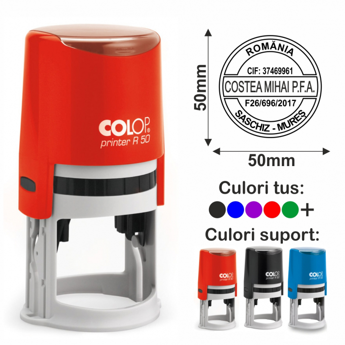 Stampila PFA Persoana Fizica Autorizata Colop Printer R50 [1]