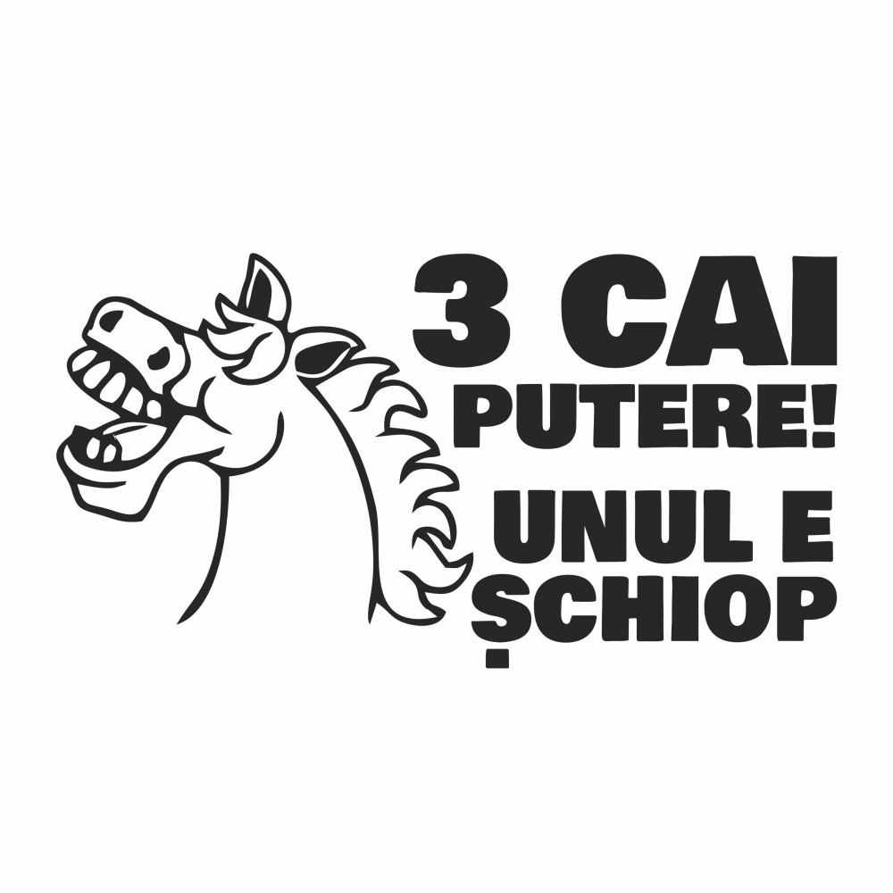 Sticker Auto - 3 cai putere  unul e schiop [2]