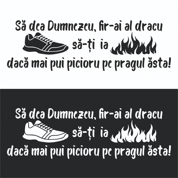 Sticker Auto - "Adidasu" sa-ti ia foc daca mai pui piciorul pe pragul asta [2]