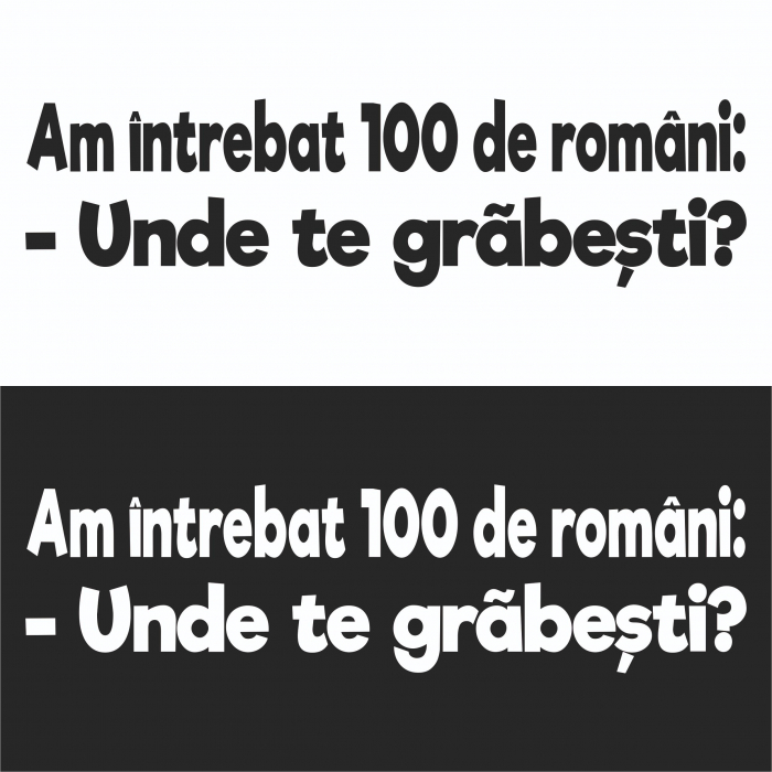 Sticker Auto - Am intrebat 100 de romani: Unde te grabesti? [2]