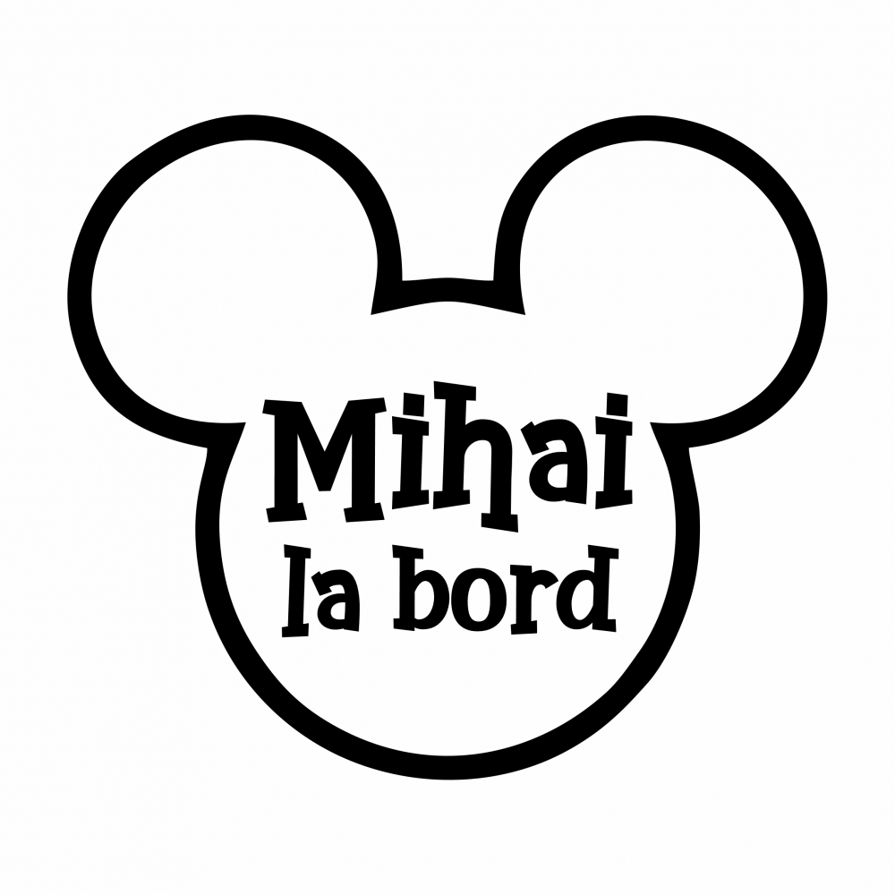 Sticker Auto - Baby Mickey on board cu nume [2]