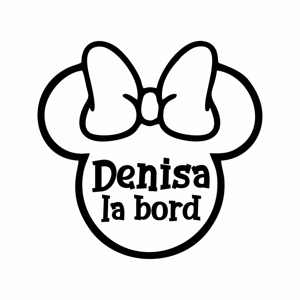 Sticker Auto - Baby Minnie on board cu nume [2]