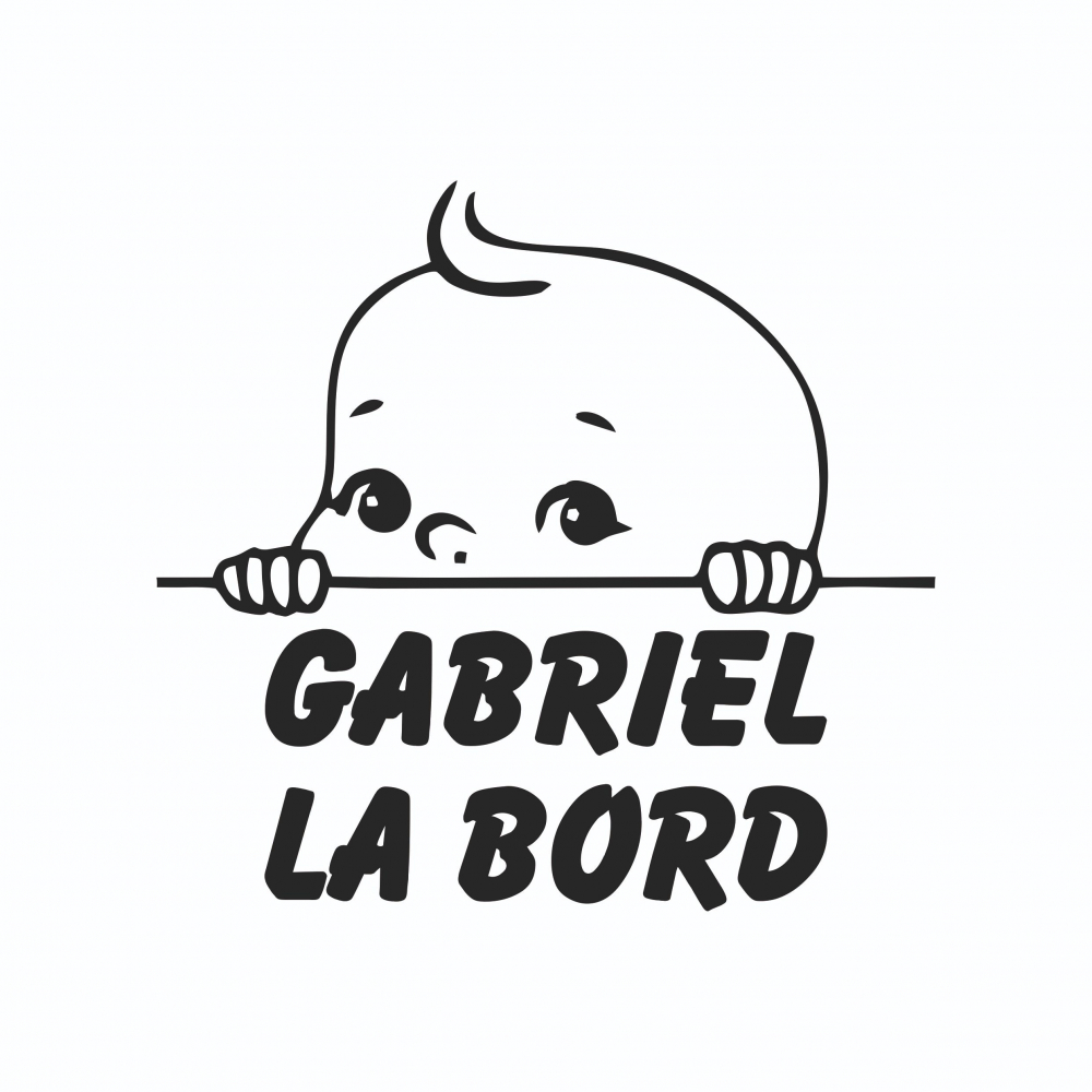 Sticker Auto Baby On Board - Bebe la bord baiatel + nume [2]