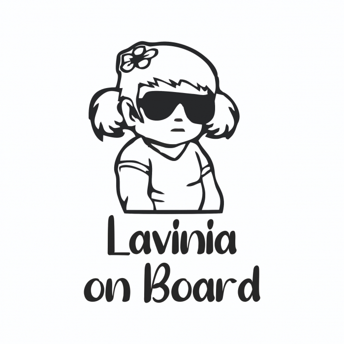 Sticker Auto - Baby On Board Fetita Cool + Nume [2]