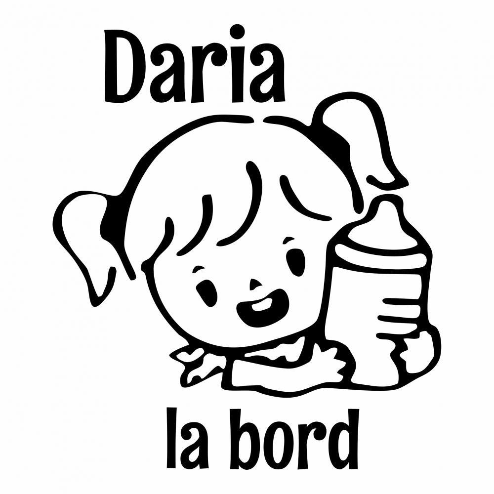 Sticker Auto - Baby on board fetita cu nume [2]