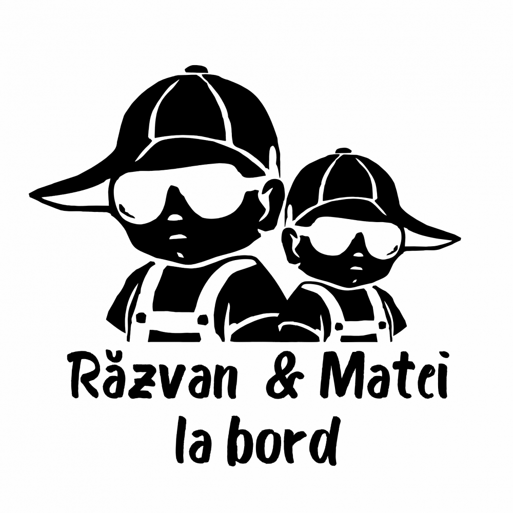 Sticker Auto Baby On Board - Frati la bord cu nume [2]
