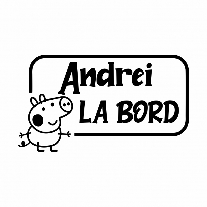 Sticker Auto - Bebe la bord cu nume purcelus [2]