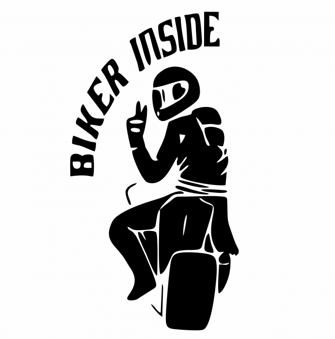 Sticker Auto - Biker Inside [2]