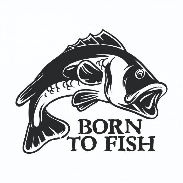 Sticker Auto - Born to fish [2]