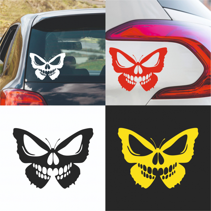 Sticker Auto - Butterfly skull [1]