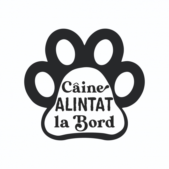 Sticker Auto - Caine alintat la bord [2]