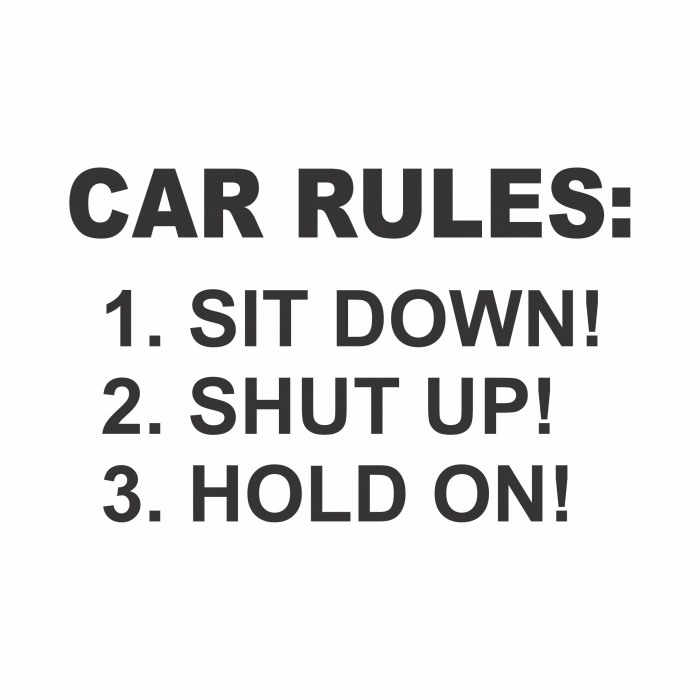 Sticker Auto - Car rules sit down shut up hold on [2]