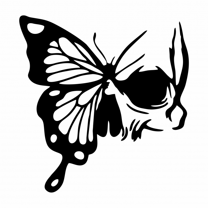 Sticker Auto - Craniu si fluture [2]