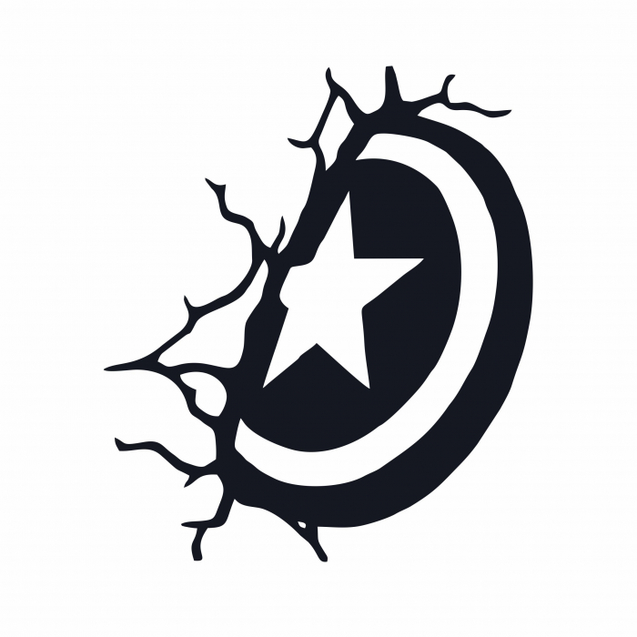 Sticker Auto - Crapatura Capitanul America Scut [2]