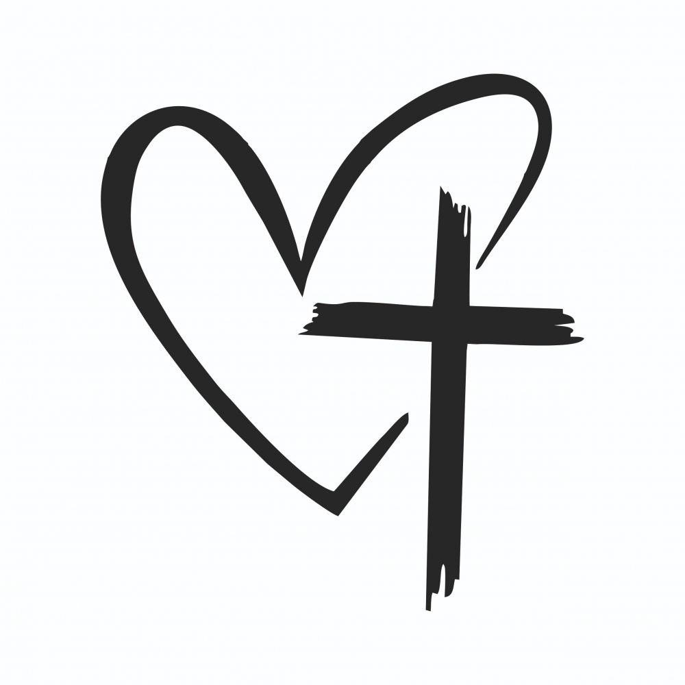 Sticker Auto - Cruce in inima [2]