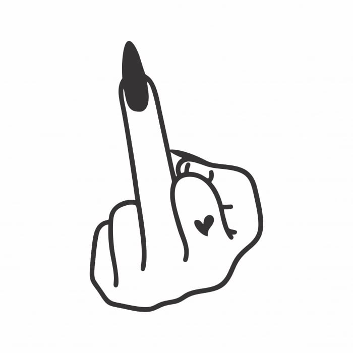 Sticker Auto - Deget mijlociu femeie [2]