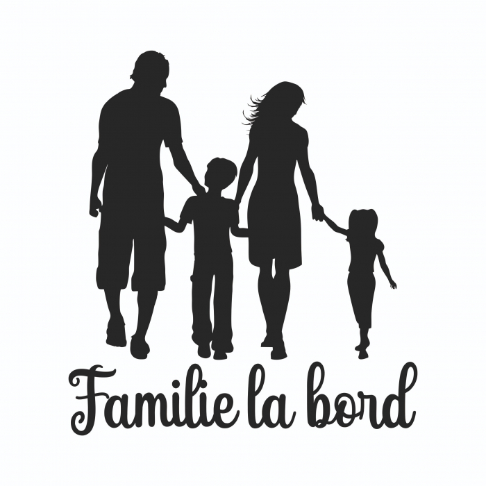 Sticker Auto - Familie la bord 2 copii - baiat si fata [2]