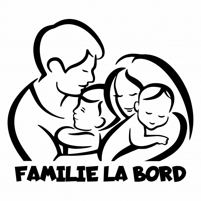Sticker Auto - Familie la bord 2 copii [2]