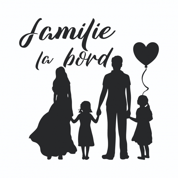 Sticker Auto - Familie la bord 2 fetite [2]