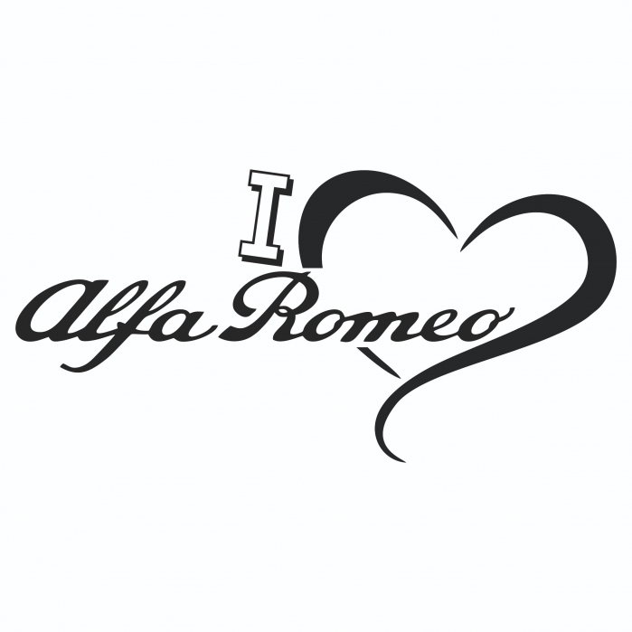 Sticker Auto - I Love Alfa Romeo [2]