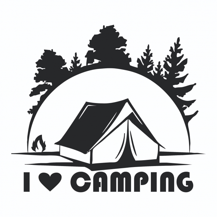Sticker Auto - I love Camping [2]