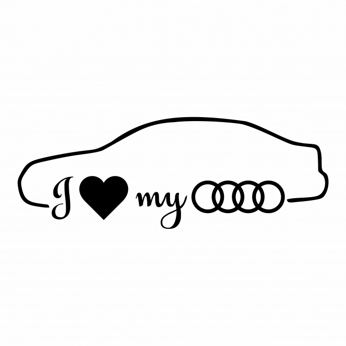 Sticker Auto I Love My Audi [2]