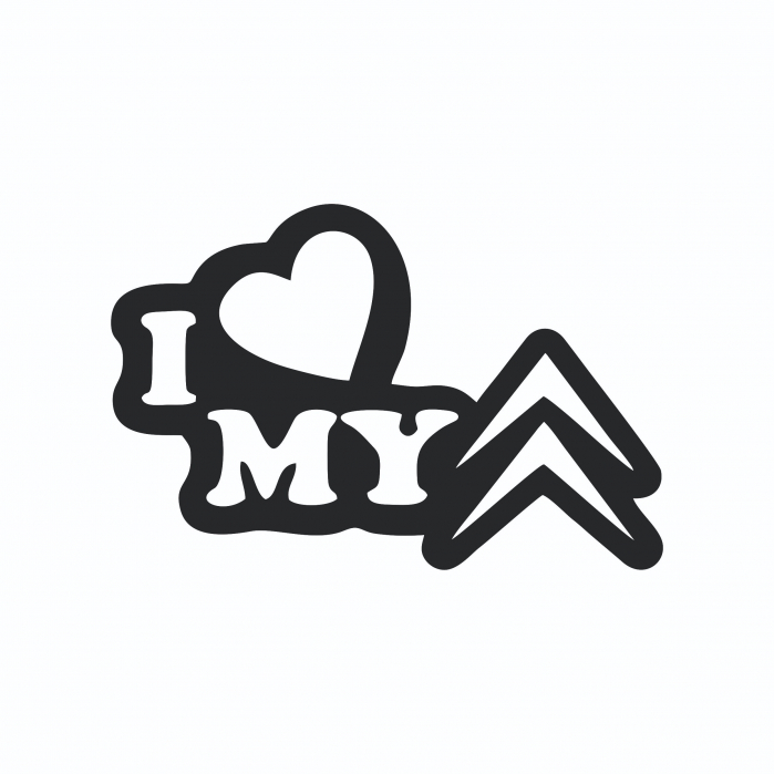 Sticker Auto - I Love My Citroen [2]