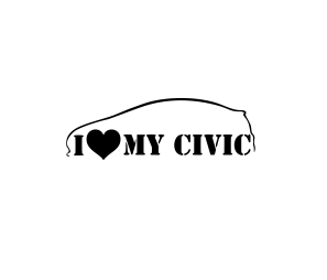 Sticker Auto - I Love My Civic [1]