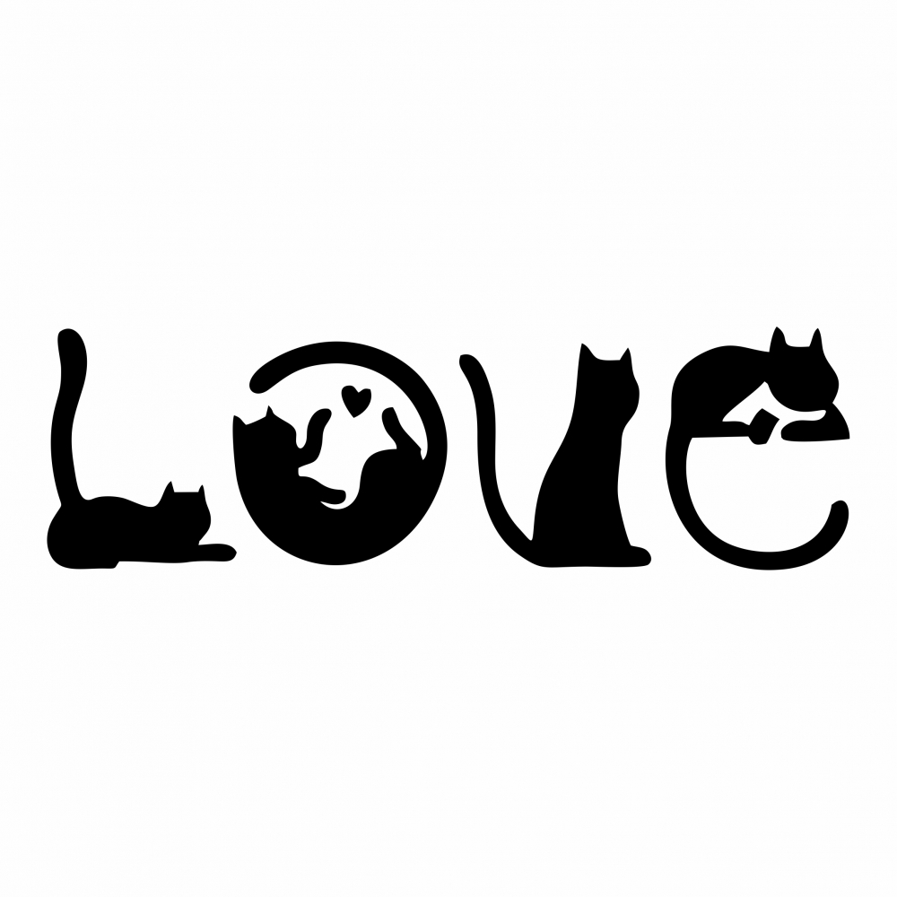 Sticker Auto - Love pisici [2]