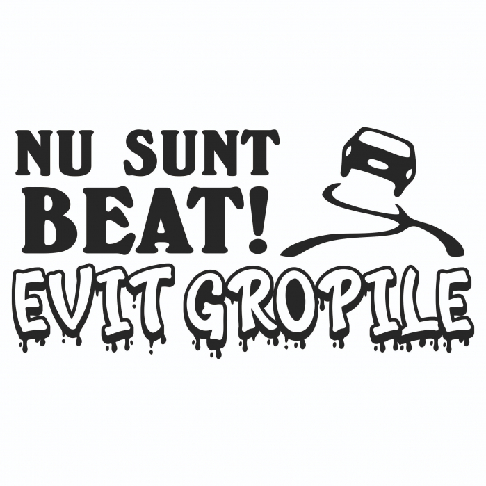 Sticker Auto - Nu sunt beat - Evit gropile! [2]