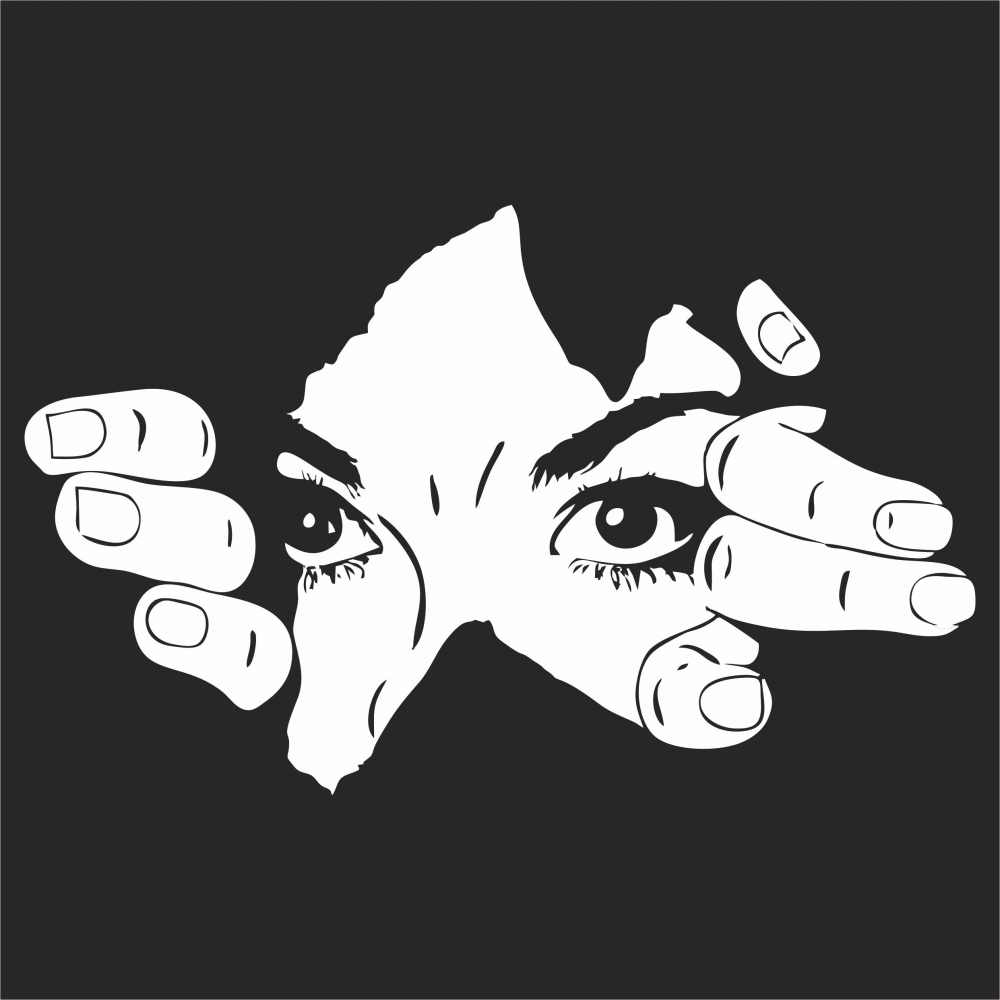 Sticker Auto - Peeking Woman [2]