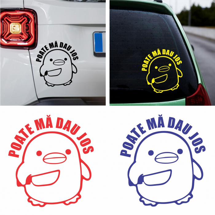 Sticker Auto - Poate ma dau jos ratusca [1]