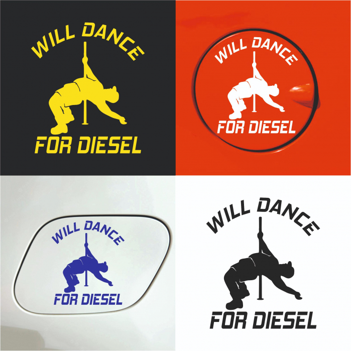 Sticker Auto rezervor - Will dance for DIESEL [1]
