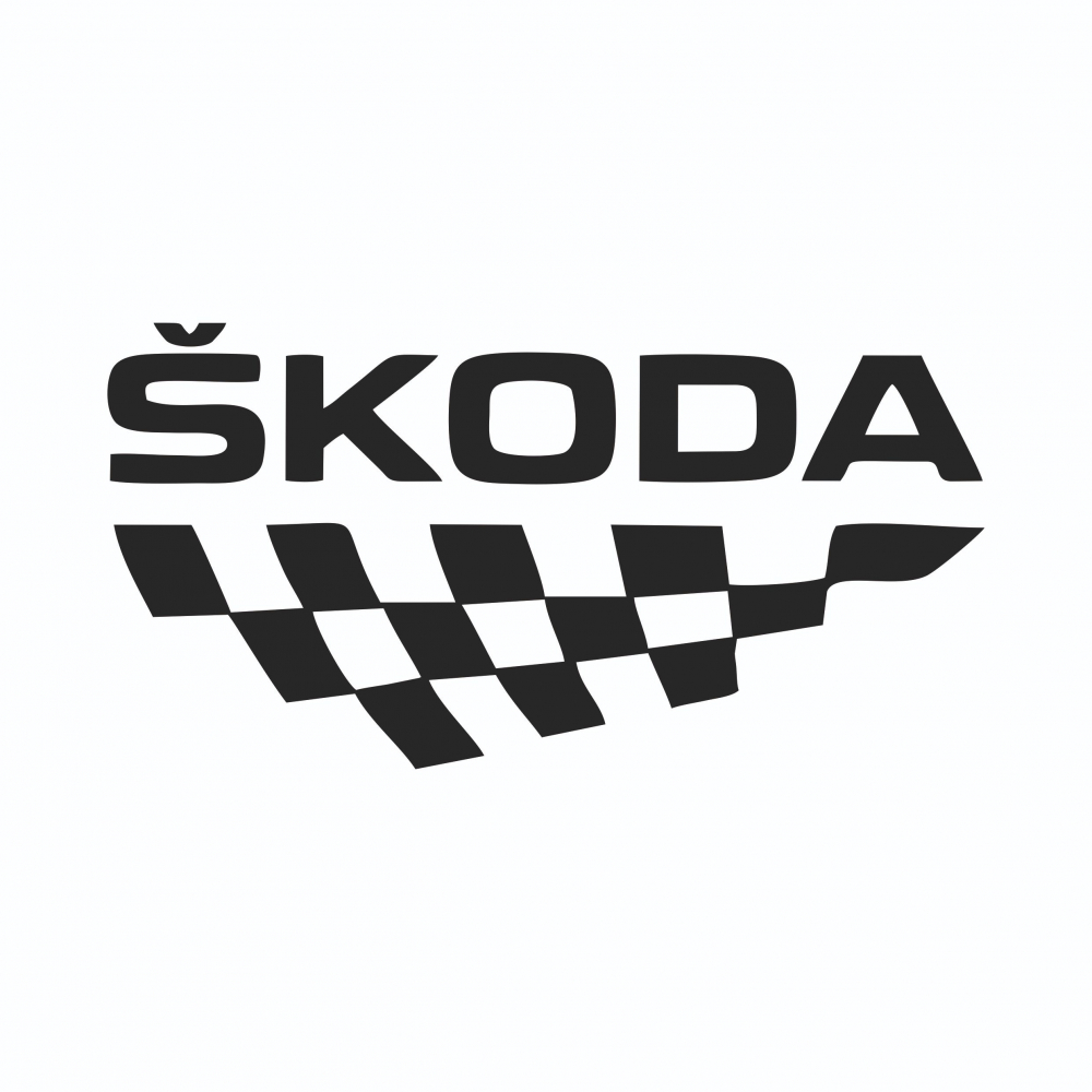 Sticker Auto - SKODA steag de curse [2]