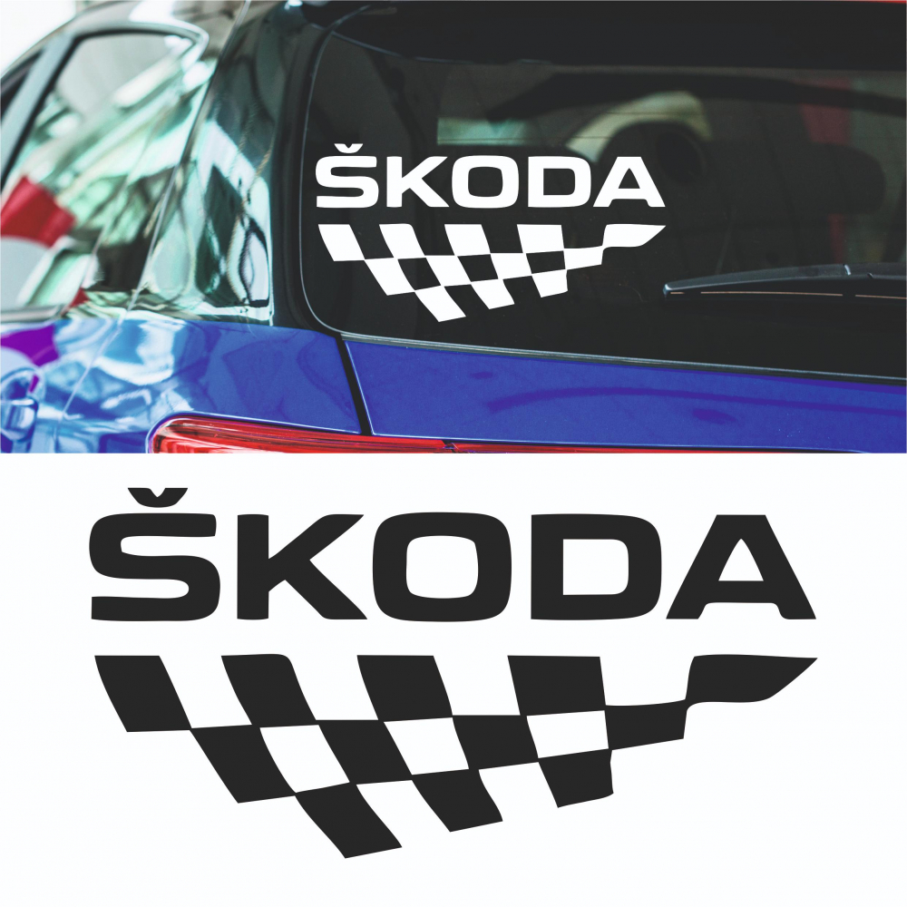Sticker Auto - SKODA steag de curse [1]