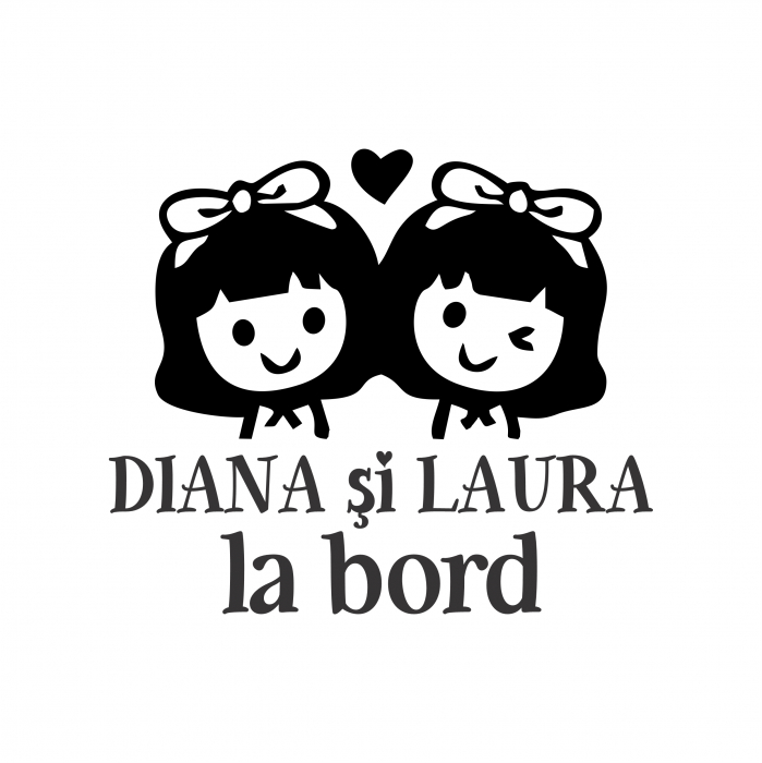 Sticker Auto Baby On Board - Surori la bord + Nume [2]