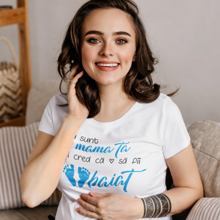 Tricou Gender reveal - Eu sunt mama ta si cred ca o sa fii ... [1]
