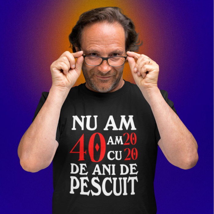 Tricou Personalizat Aniversar - Nu am 40 am 20 cu 20 de ani de pescuit [2]