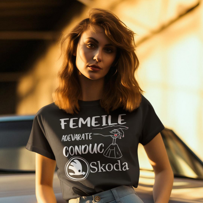 Tricou Personalizat Auto - Femeile Adevarate Conduc Skoda [2]