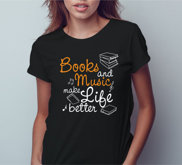 Tricou Personalizat - Books And Music [2]