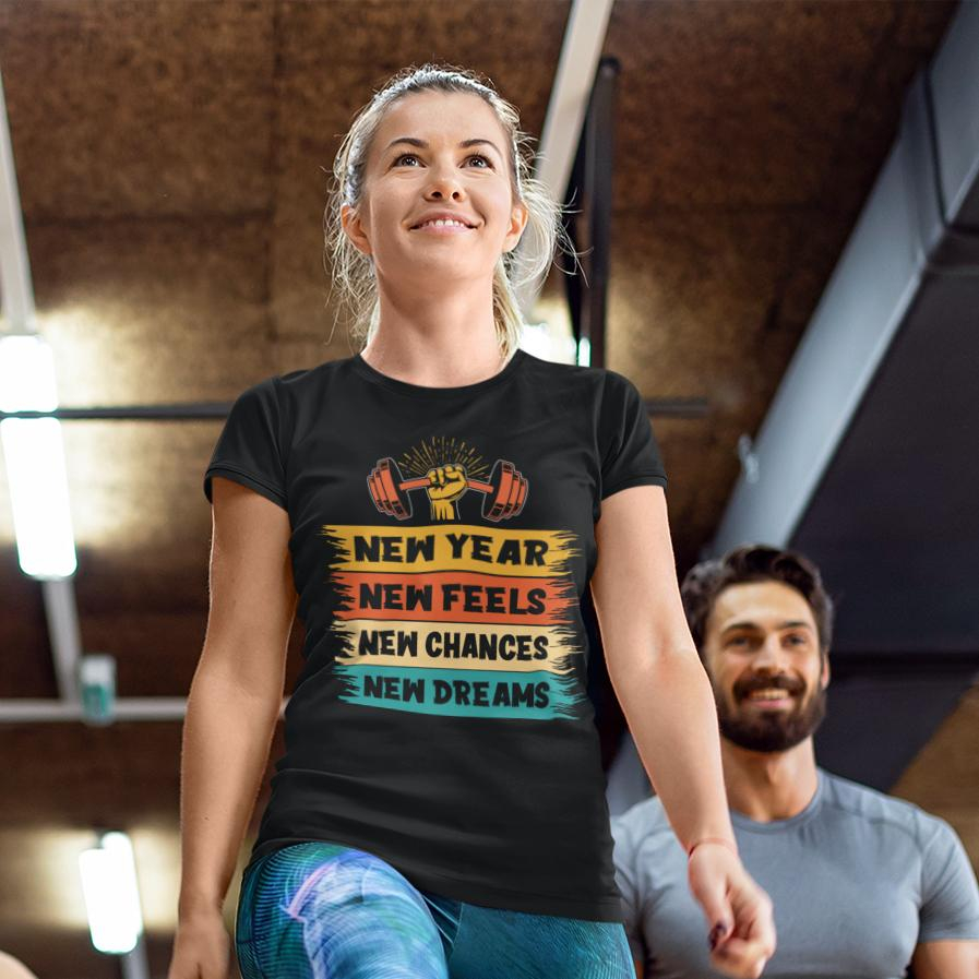Tricou personalizat - GYM - New year  new feels  new changes  new dreams [2]