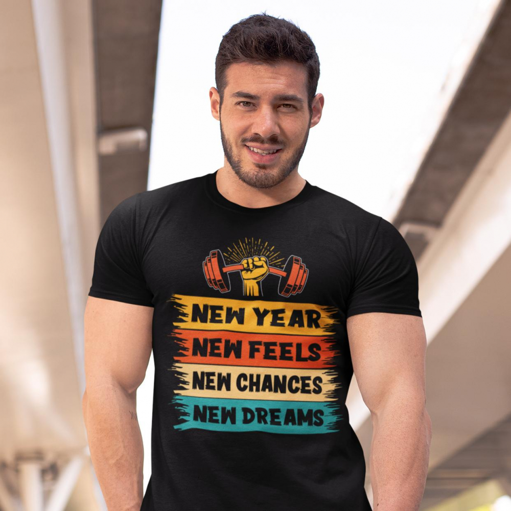 Tricou personalizat - GYM - New year  new feels  new changes  new dreams [1]
