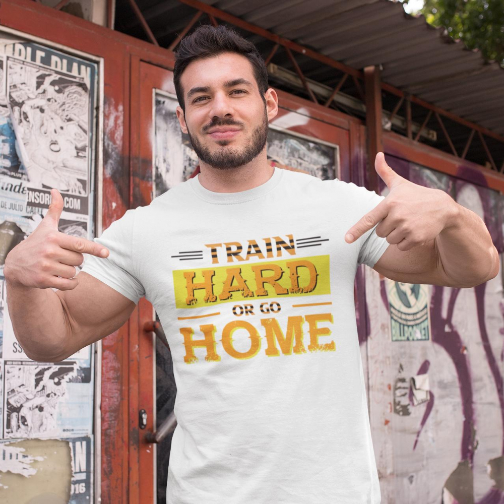 Tricou personalizat - GYM - Train hard or go home [2]