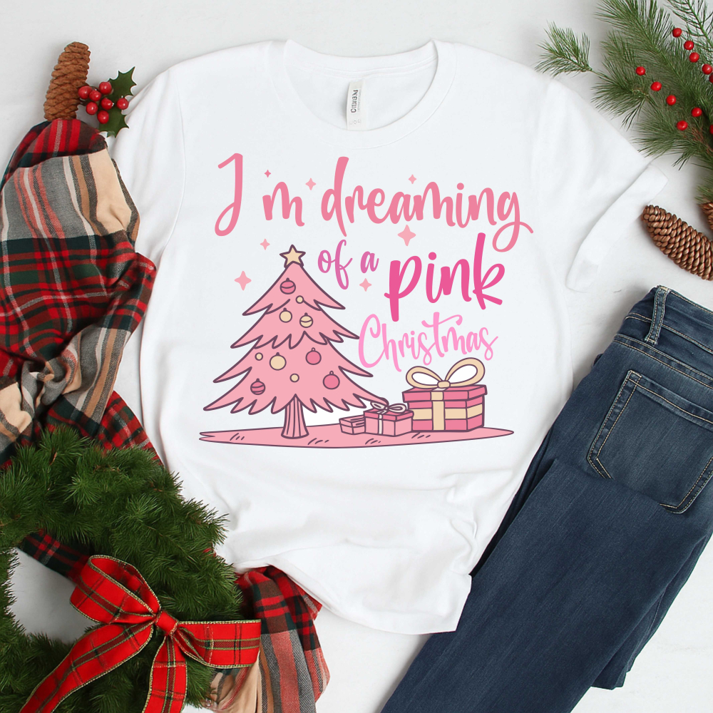 Tricou personalizat - I'm dreaming of a pink Christmas [1]