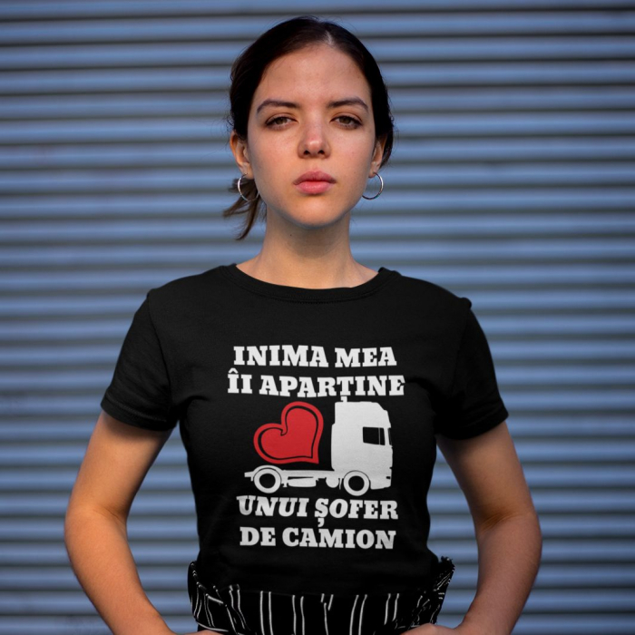 Tricou Personalizat - Inima mea ii apartine unui sofer de camion [2]