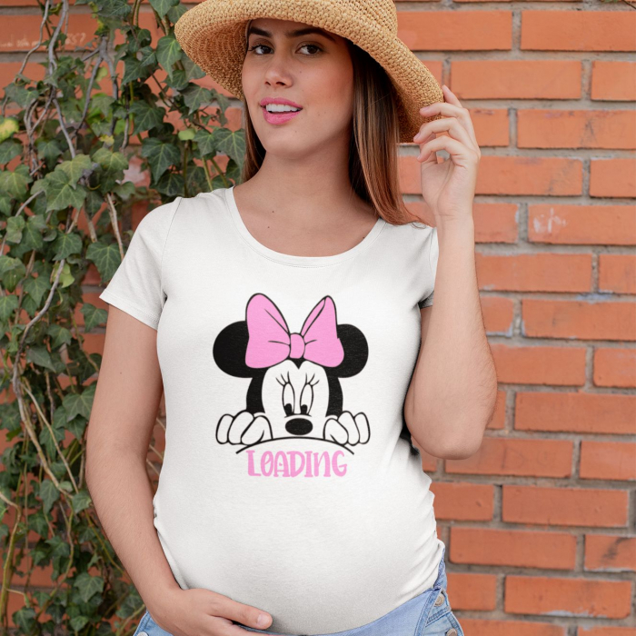Tricou Personalizat Mamica - Baby Loading Mickey Si Minnie Mouse Peeking [2]