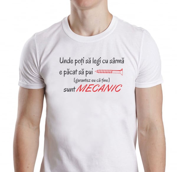 Tricou Personalizat Mecanic - Unde Poti Sa Legi Cu Sarma [3]