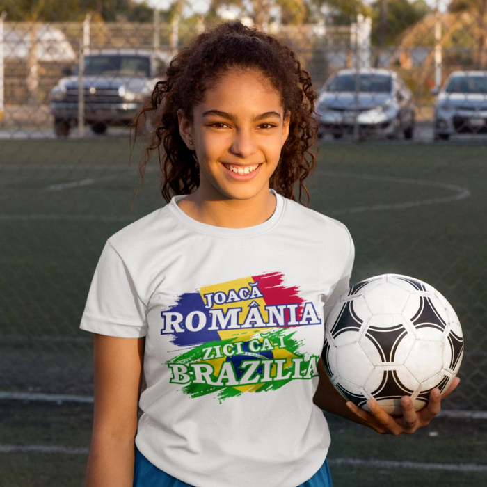 Tricou personalizat Meme - Joaca Romania zici ca-i Brazilia [2]