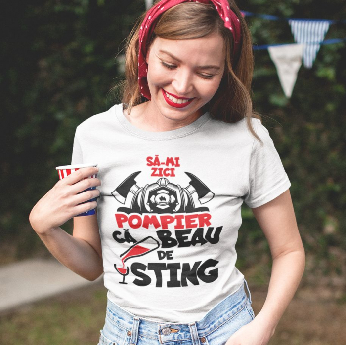 Tricou Personalizat Meme - Sa-mi Zici Pompier Ca Beau De Sting [2]