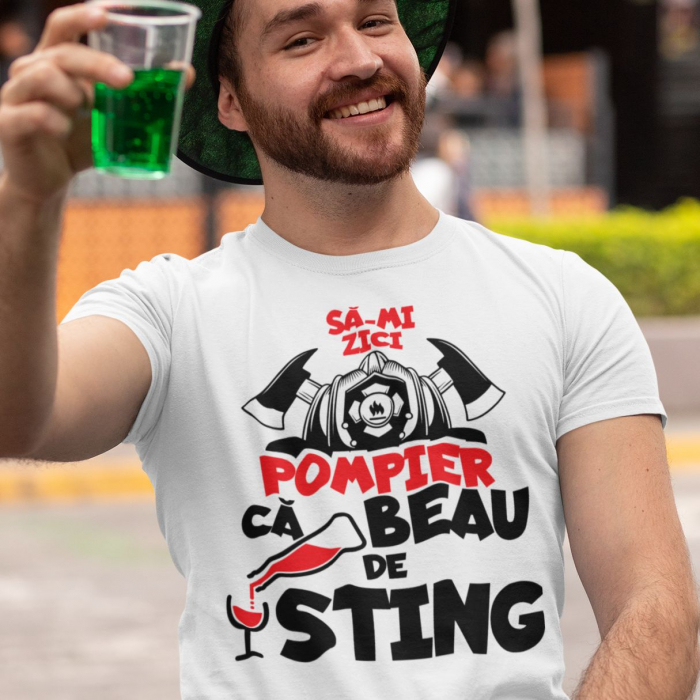 Tricou Personalizat Meme - Sa-mi Zici Pompier Ca Beau De Sting [1]
